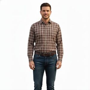 L.L. Bean Men's Brown Plaid Casual Shirt